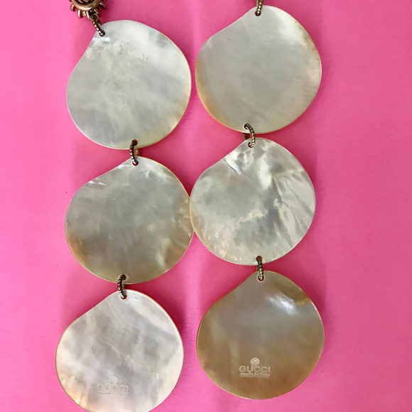 GUCCI EXTRA LONG MOTHER OF PEARL EARRINGS - Picture 8 of 8